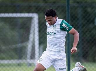 Lucas Gabriel em ação pelo Sub-17 do Verdão. 