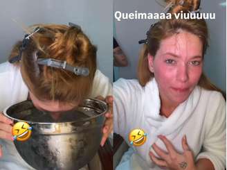 Virginia mergulha o rosto no gelo