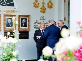 Presidente do Brasil, Luiz Inácio Lula da Silva, durante encontro com o Presidente dos EUA, Donald Trump, na Casa Branca –