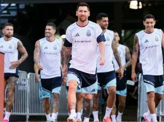 Messi durante treino da seleção Argentina nos EUA