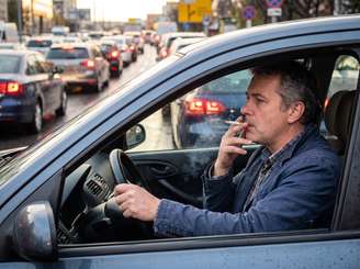 Ele Acendeu Um Cigarro Para Encarar O Engarrafamento E Terminou O Dia Com Menos 4 Pontos Na Carteira