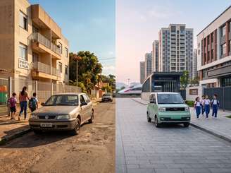 Imagem produzida por IA: diferença entre China e Brasil