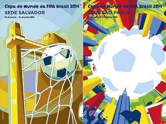 As cidades-sede lançaram neste domingo os pôsteres oficiais da Copa do Mundo de 2014; veja os 12 cartazes a seguir