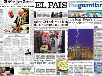 <p>O anúncio do papa Bento XVI que irá renunciar pegou o mundo de surpresa, e o assunto dominou a capa dos principais jornais do planeta</p>