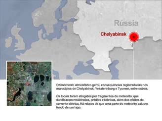 Mapa: veja em que parte da Rússia caiu o meteorito
