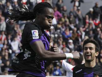 <p>Manucho marcou o segundo gol, o da vitória do Valladolid</p>