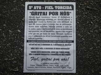 <p>Organizada do Corinthians promete cânticos em apoio a torcedores presos na Bolívia</p>