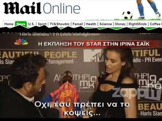 Irina Shayak se recusou a cortar camisa de Lionel Messi dada por um repórter de uma TV grega