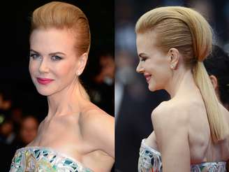 A atriz Nicole Kidman desfilou um rabo de cavalo estranho na cerimônia de abertura do Festival de Cannes, no Theatre Lumiere, dia 15 de maio, na França
