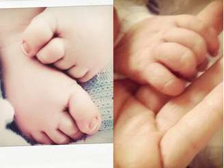 Imagem dos pés e das mãos do bebê divulgadas por Pippa no Twitter