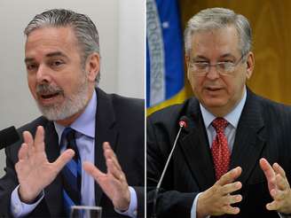 <p>Antonio Patriota (esq.) será substituído por Luiz Alberto Figueiredo Machado (dir.), representante do Brasil junto à ONU</p>