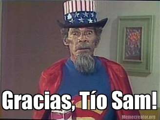 <p>Mexicanos lembraram o personagem Super Sam, do seriado Chapolin Colorado, para agradecer aos Estados Unidos pela "ajudinha" nas Eliminatórias da Concacaf para a Copa do Mundo</p>