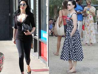 <p>Dita Von Teese usou sapatilha de ponta criada por Karl Lagerfeld e modelo Ultragirl cravejado de cristais Swarovski</p>