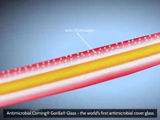 Vidro possui uma camada de prata iônica que protege a tela da proliferação de microorganismos
