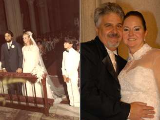 <p>30 anos depois: Elizabeth e Celso Favale comemoram Bodas de Pérola no Mosteiro São Bento, em São Paulo</p>