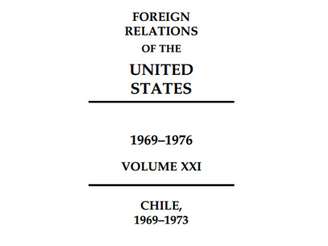 O volume de 1.045 páginas documenta a Política Externa dos Estados Unidos para o Chile "entre 20 de janeiro de 1969 a 24 de setembro de 1973