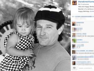 Robin Williams postou uma foto com a filha