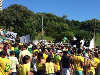 <p>Protesto contra Dilma Rousseff, em Presidente Prudente, no interior de São Paulo</p>