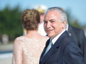 O vice-presidente Michel Temer, do PMDB, durante cerimônia de posse no Palácio do Planalto