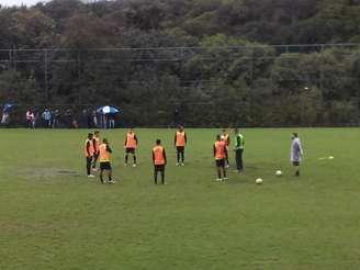 Botafogo trabalhou excepcionalmente no Cefat, em Niterói, nesta sexta-feira (Foto: Felippe Rocha)