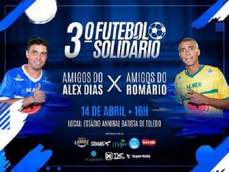No dia 14 de abril, os amigos Alex Dias e o baixinho Romário promovem o 3º Futebol Solidário (Foto: Divulgação)