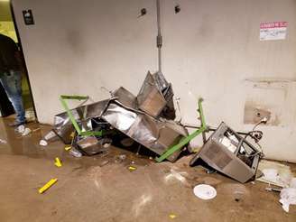 Várias instalações foram depretadas, além de 40 TVs quebradas e até um espaço fechado foi destruído- (Divulgação/Mineirão)