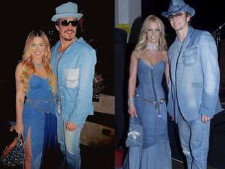 Viih Tube e Eliezer recriaram figurino jeans de Britney Spears e Justin Timberlake.