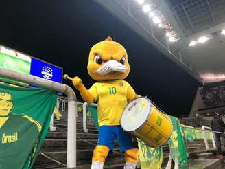 Canarinho Pistola faz muito sucesso no Brasil (Foto: Twitter CBF)