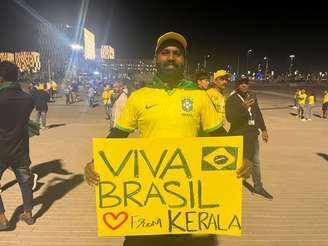 Indiano revelou paixão pelo futebol brasileiro no Lusail Stadium