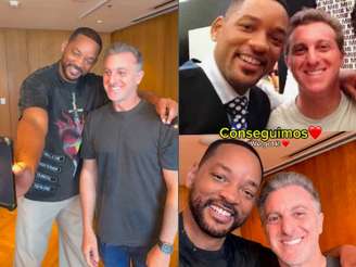 Will Smith e Luciano Huck recriam foto tirada há dez anos.