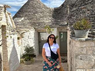 A avó Maria de Lourdes Coselli de Escobar, em Alberobello, na Itália