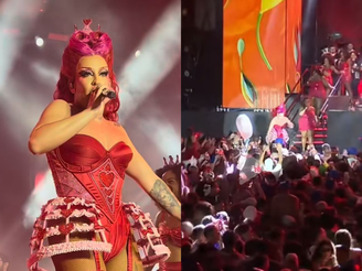 Gloria Groove se desequilibrou em show de carnaval no Recife.