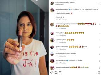 Michelle Bolsonaro publica vídeo com políticas usando camiseta "anistia já" pedindo para mulheres comparecerem ao ato bolsonarista na Avenida Paulista.