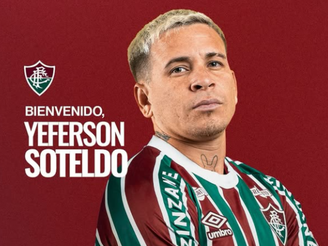 Soteldo é anunciado pelo Fluminense; atacante chega ao clube carioca após passagem pelo Santos (Foto: Reprodução/Fluminense)