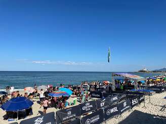 Mar não apresentou condições para as disputas no 1º dia da WSL em Saquarema (RJ)