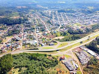 Cidade de General Carneiro em imagem vista de cima