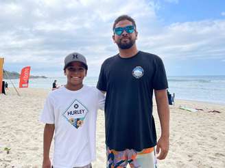 Lorenzo Abreu, de apenas 10 anos, tem o pai, Paulo Santos, 37, como uma das inspirações