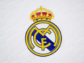 Escudo do Real Madrid, clube europeu com sede em Madrid, na Espanha 