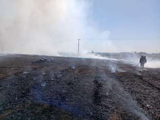 Local em que ultraleve caiu no interior de SP