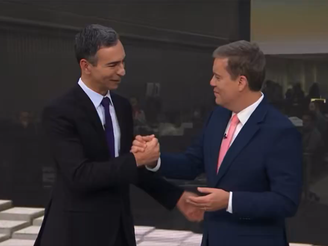 César Tralli e Roberto Kovalick, no Jornal Hoje