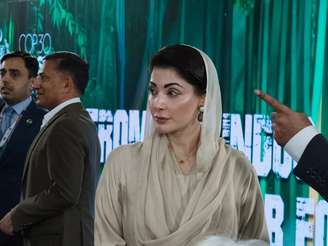 Maryam Nawaz, ministra-chefe de governo em Punjab, e próxima na linha sucessória do governo do Paquistão.
