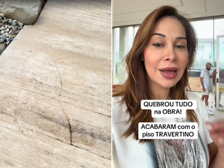 Maíra Cardi ficou indignada com rachaduras em piso de R$ 2 milhões