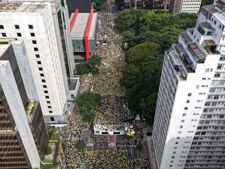 Ato da direita na Avenida Paulista neste domingo, 1.º