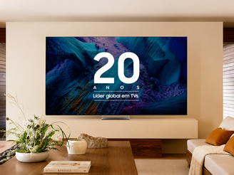 Samsung celebra 20 anos como líder global em TVs, e mundial chega como teste para a geração mais avançada da marca