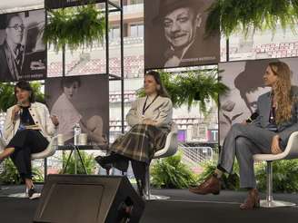 Maria Fernanda Rodrigues (à esq.), editora de Cultura do Estadão, Cynthia Araújo (centro) e Camila Appel falam sobre a morte sem tabus no São Paulo Innovation Week.