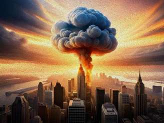 imagem gerada por IA: Explosivo Em Uma Cidade