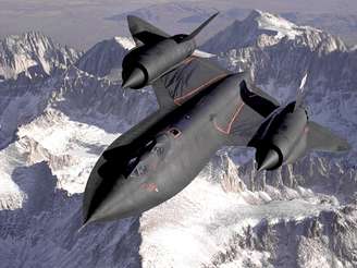 Avião SR-71 Blackbird em voo.