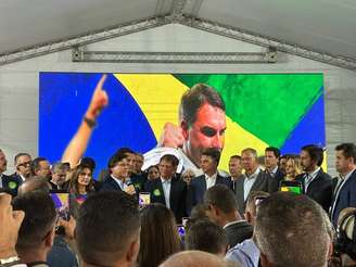 Evento do anúncio do apoio de diretórios do MDB à candidatura de Flávio Bolsonaro