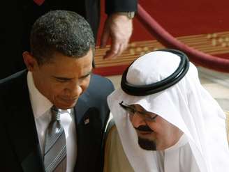 <p>Obama ao lado de Abdullah</p>