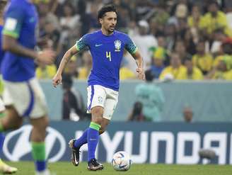 Marquinhos em ação com a camisa da Seleção Brasileira nesta Data-Fifa – Foto : Staff Images / CBF